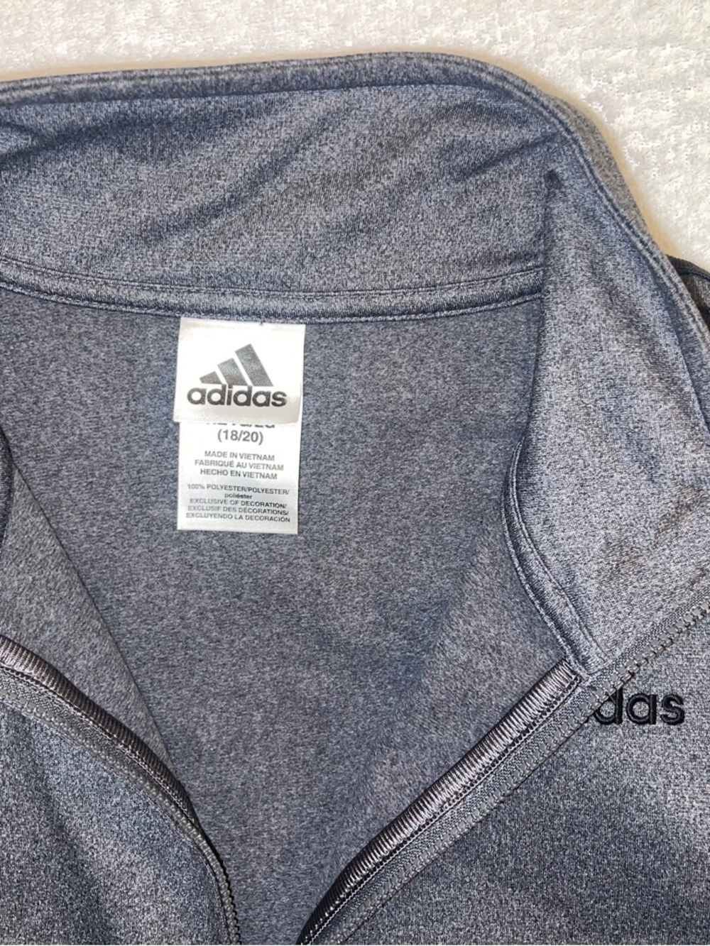 adidas Heathered Gray Full-Zip Track Jacket